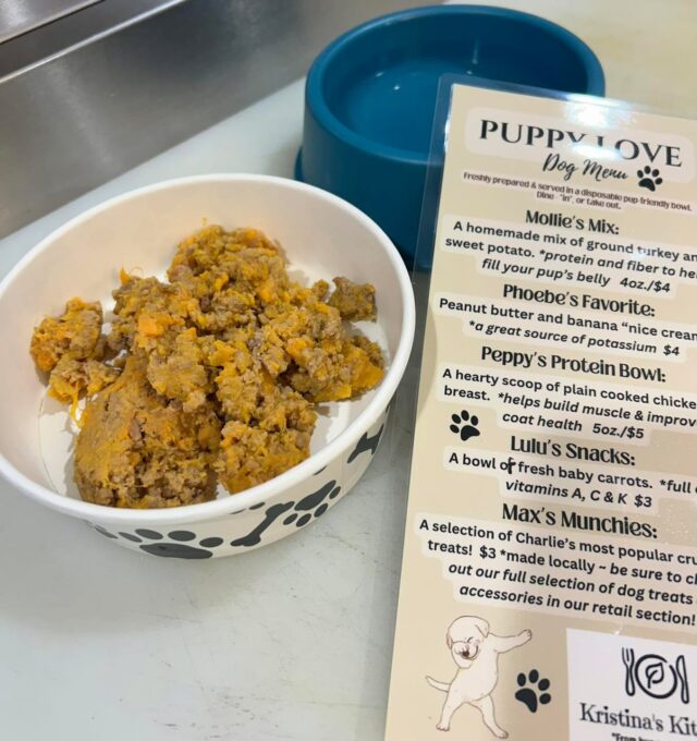 🐶 We love fur babies 🐶!!
Featuring our new “Puppy Love” menu for your baby to enjoy when they visit with you! 
.
.
Molly and Phoebe approved!! 😋 
.
.
Outdoor dining only 🤗 (and you can even order these items online  to take home with you!)
.
.
Peace ✌🏻, love ❤️, and puppies.
Kristina’s Kitchen
32828 Reba rd, Millville 
Monday-Saturday 7-3, Sunday 8-2
